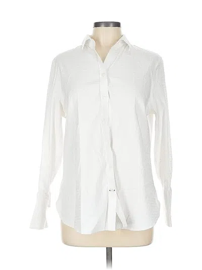 Pre-owned Chico's Long Sleeve Button Down Shirt In White