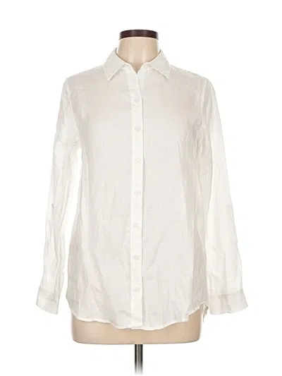 Pre-owned Chico's Long Sleeve Button Down Shirt In White