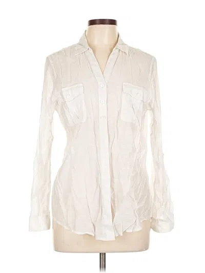 Pre-owned Chico's Long Sleeve Button Down Shirt In White