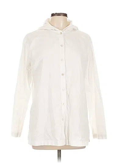 Pre-owned Chico's Long Sleeve Button Down Shirt In White