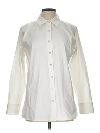 Pre-owned Chico's Long Sleeve Button Down Shirt In White