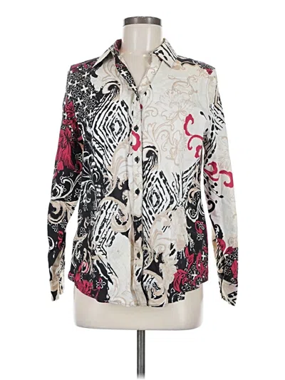 Pre-owned Chico's Long Sleeve Button Down Shirt In White