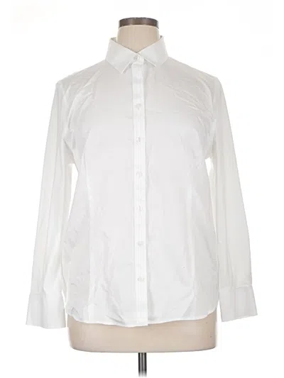 Pre-owned Chico's Long Sleeve Button Down Shirt In White