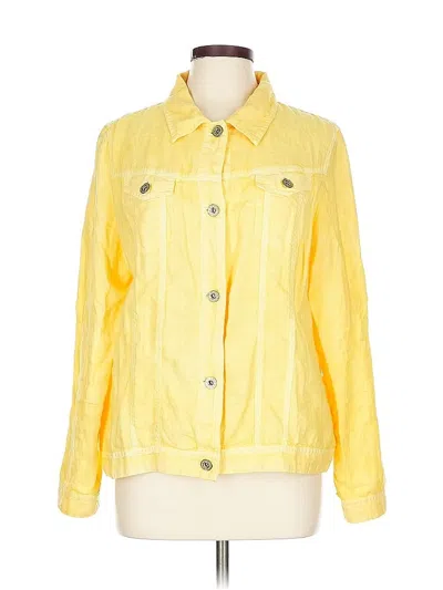 Pre-owned Chico's Long Sleeve Button Down Shirt In Yellow