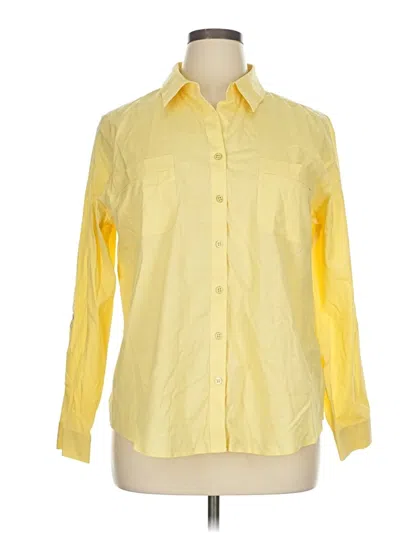 Pre-owned Chico's Long Sleeve Button Down Shirt In Yellow
