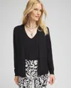 Chico's Long Sleeve Cardigan Sweater In Black Size 16/18 |  In Black