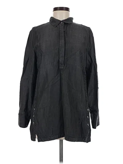 Pre-owned Chico's Long Sleeve Polo Shirt In Black