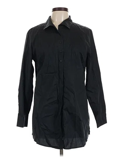 Pre-owned Chico's Long Sleeve Polo Shirt In Black