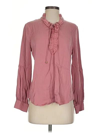 Pre-owned Chico's Long Sleeve Polo Shirt In Pink