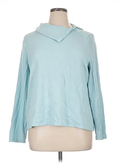 Pre-owned Chico's Long Sleeve Polo Shirt In Teal