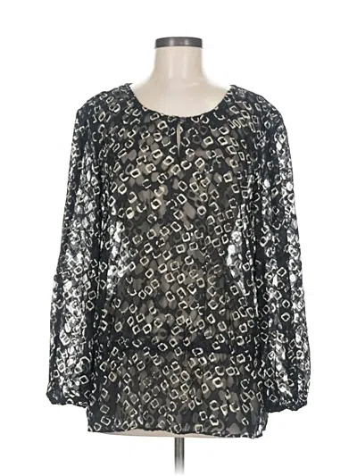 Pre-owned Chico's Long Sleeve T-shirt In Black