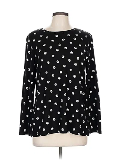 Pre-owned Chico's Long Sleeve T-shirt In Black