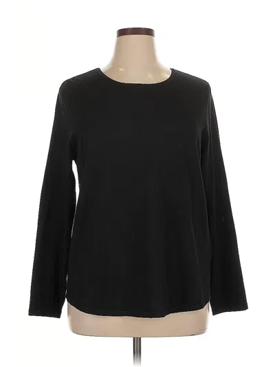 Pre-owned Chico's Long Sleeve T-shirt In Black