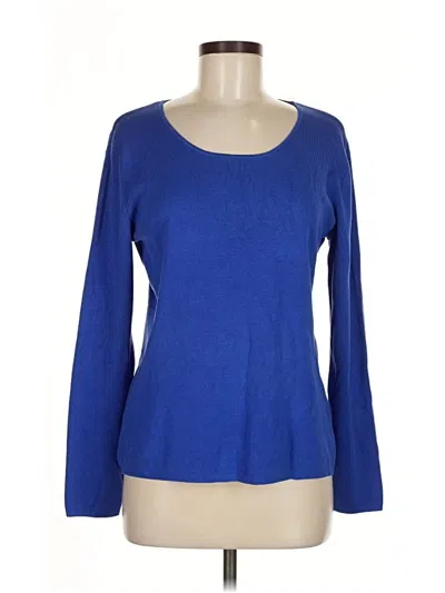 Pre-owned Chico's Long Sleeve T-shirt In Blue