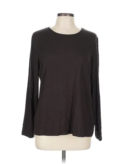 Pre-owned Chico's Long Sleeve T-shirt In Brown