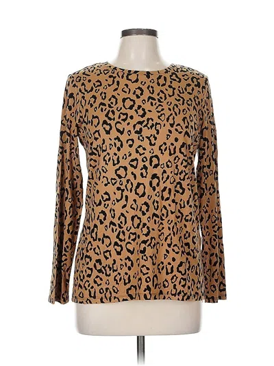 Pre-owned Chico's Long Sleeve T-shirt In Brown