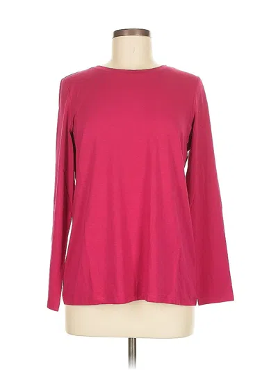 Pre-owned Chico's Long Sleeve T-shirt In Burgundy