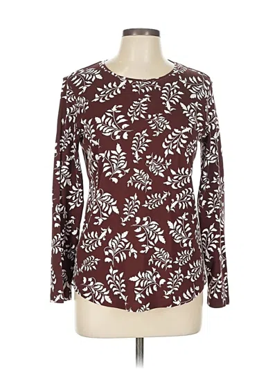 Pre-owned Chico's Long Sleeve T-shirt In Burgundy