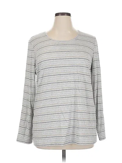 Pre-owned Chico's Long Sleeve T-shirt In Gray