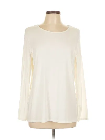 Pre-owned Chico's Long Sleeve T-shirt In White