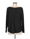 Chico's Long Sleeve Top Black Boatneck Tops In Black