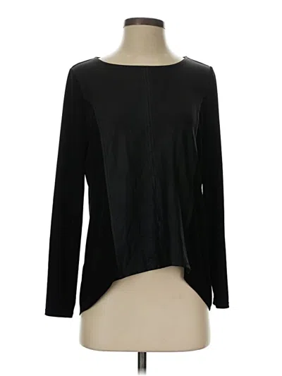 Pre-owned Chico's Long Sleeve Top Black Boatneck Tops