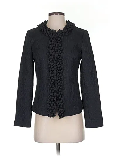 Pre-owned Chico's Long Sleeve Top Black Ruffles Neckline Tops