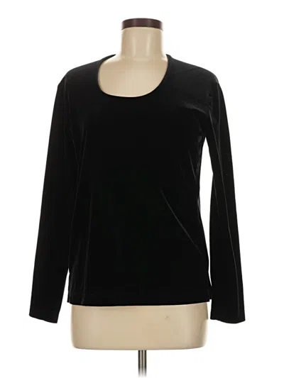 Pre-owned Chico's Long Sleeve Top Black Scoop Neck Tops