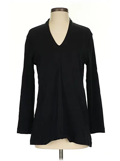 Pre-owned Chico's Long Sleeve Top Black V Neck Tops