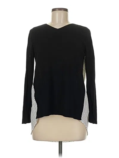 Pre-owned Chico's Long Sleeve Top Black V-neck Tops