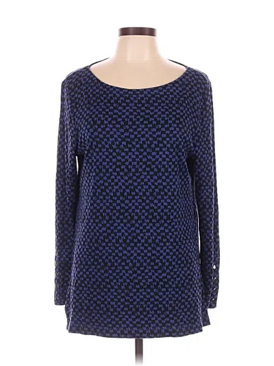 Pre-owned Chico's Long Sleeve Top Blue Square Neckline Tops