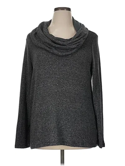 Pre-owned Chico's Long Sleeve Top Gray Cowl Neck Tops