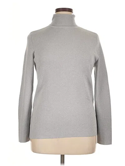 Pre-owned Chico's Long Sleeve Top Gray Turtleneck Tops