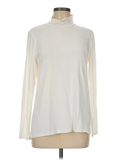 Pre-owned Chico's Long Sleeve Top Ivory Turtleneck Tops