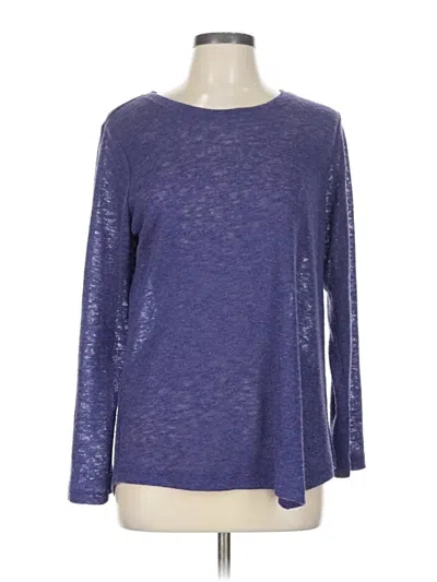 Pre-owned Chico's Long Sleeve Top Purple Boatneck Tops