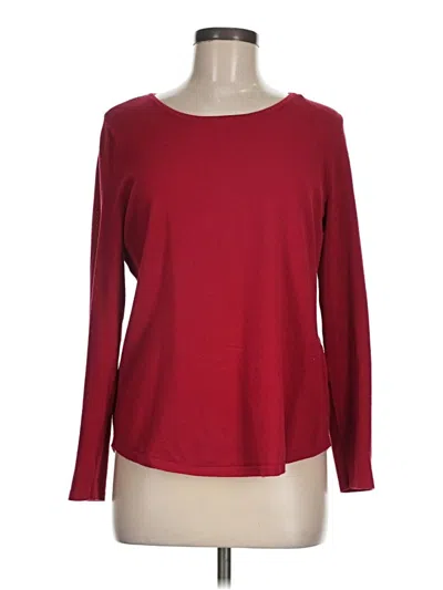 Pre-owned Chico's Long Sleeve Top Red Boatneck Tops