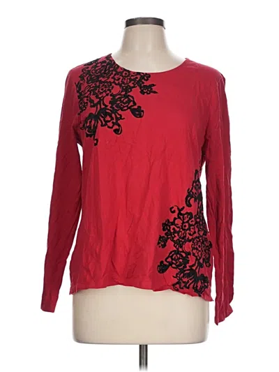 Chico's Long Sleeve Top Red Boatneck Tops
