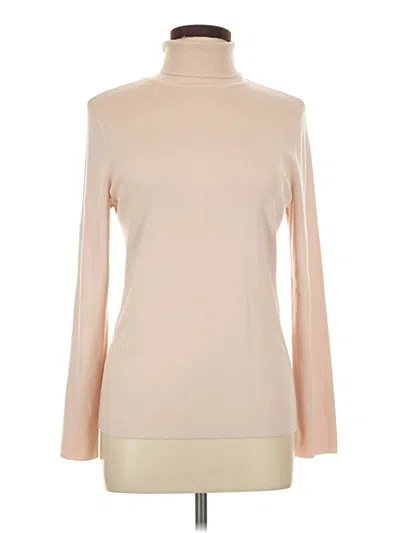 Pre-owned Chico's Long Sleeve Top Tan Turtleneck Tops