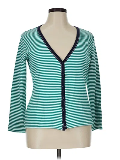 Pre-owned Chico's Long Sleeve Top Teal Sweetheart Neckline Tops