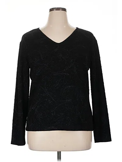 Pre-owned Chico's Long Sleeve T-shirt In Black