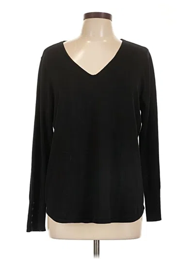 Pre-owned Chico's Long Sleeve T-shirt In Black