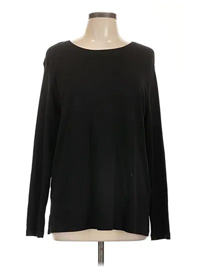 Pre-owned Chico's Long Sleeve T-shirt In Black
