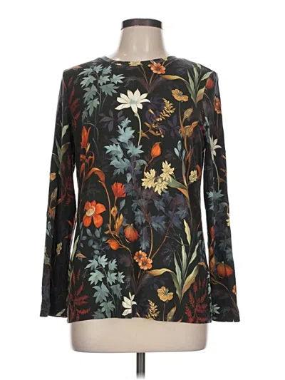 Pre-owned Chico's Long Sleeve T-shirt In Black