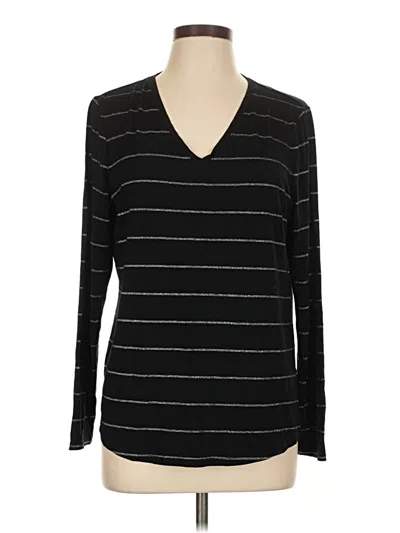 Pre-owned Chico's Long Sleeve T-shirt In Black