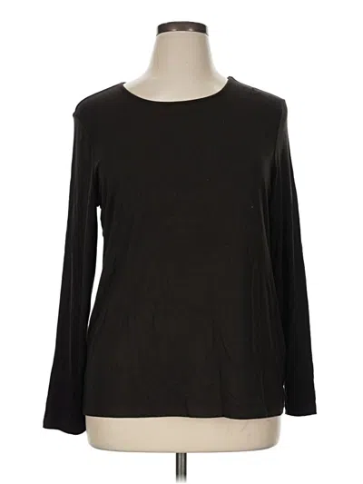 Pre-owned Chico's Long Sleeve T-shirt In Black