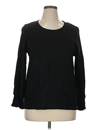 Pre-owned Chico's Long Sleeve T-shirt In Black
