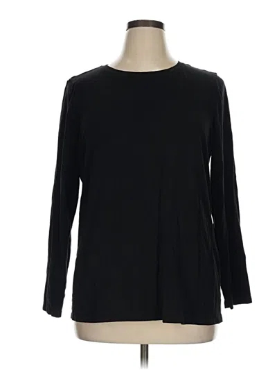 Pre-owned Chico's Long Sleeve T-shirt In Black