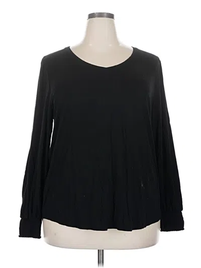 Pre-owned Chico's Long Sleeve T-shirt In Black