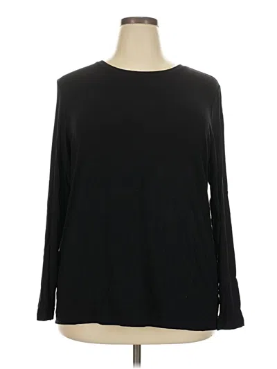 Pre-owned Chico's Long Sleeve T-shirt In Black
