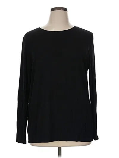Pre-owned Chico's Long Sleeve T-shirt In Black